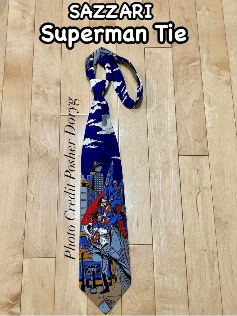 DC Comics Superman Blue Red Novelty Men's Tie